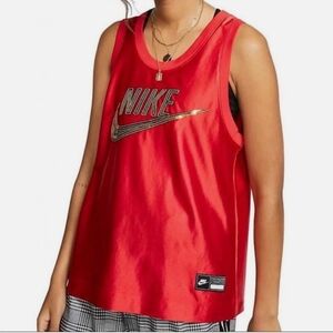 NWT Nike Glam Dunk Red/Gold Sequin Tank Top sz XS